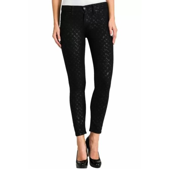 Standards & Practices Harriet Herringbone Mid Rise Cigarette Skinny Ankle Jeans - Picture 1 of 9